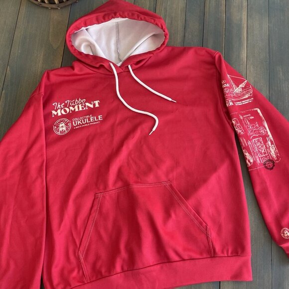 The Tubbo Moment Sweatshirt Red Hoodie Ukulele Blueprint Graphic Men Large (L8) - Picture 1 of 6